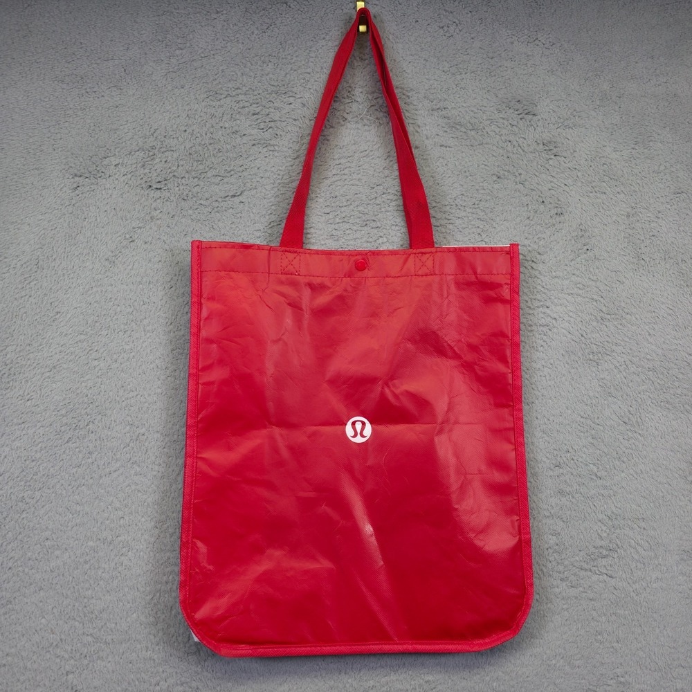Lululemon Tote Lot of 2 Red White Christmas Holiday Reusable Shopping Gym Yoga - Picture 7 of 16
